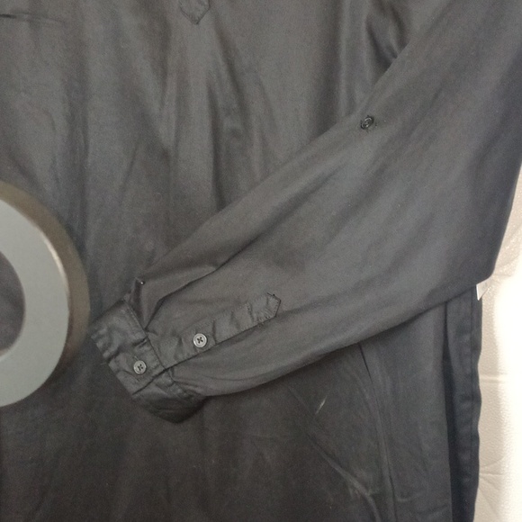 TIME AND TRU LONG SLEEVE MIDI SHIRT DRESS IN BLACK SIZE XL 16-18 - Picture 3 of 7